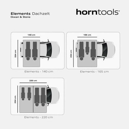 Dachzelt Elements Stone - 220cm mit Vorzelt