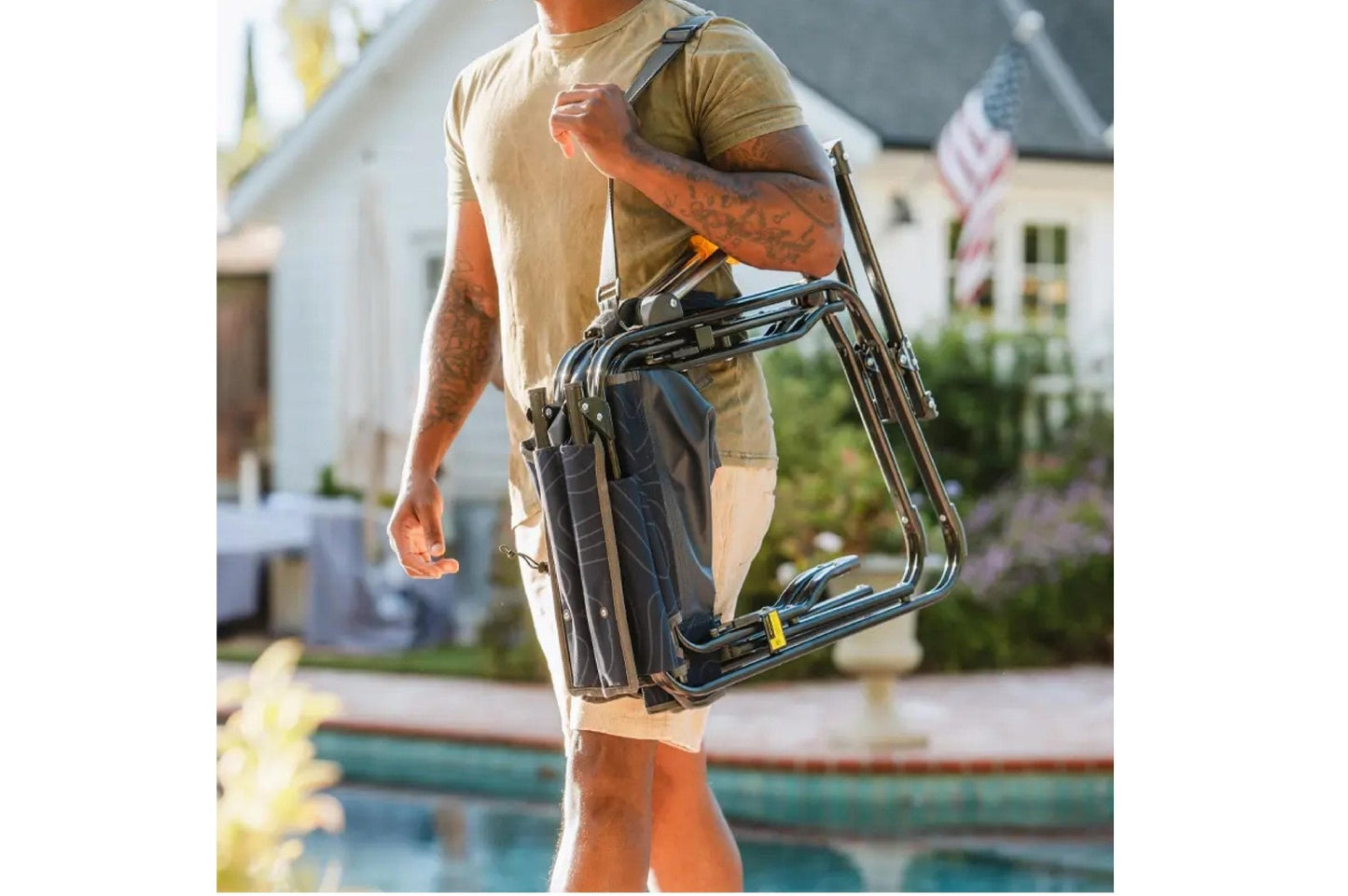 Stow Away Rocker  navy topo